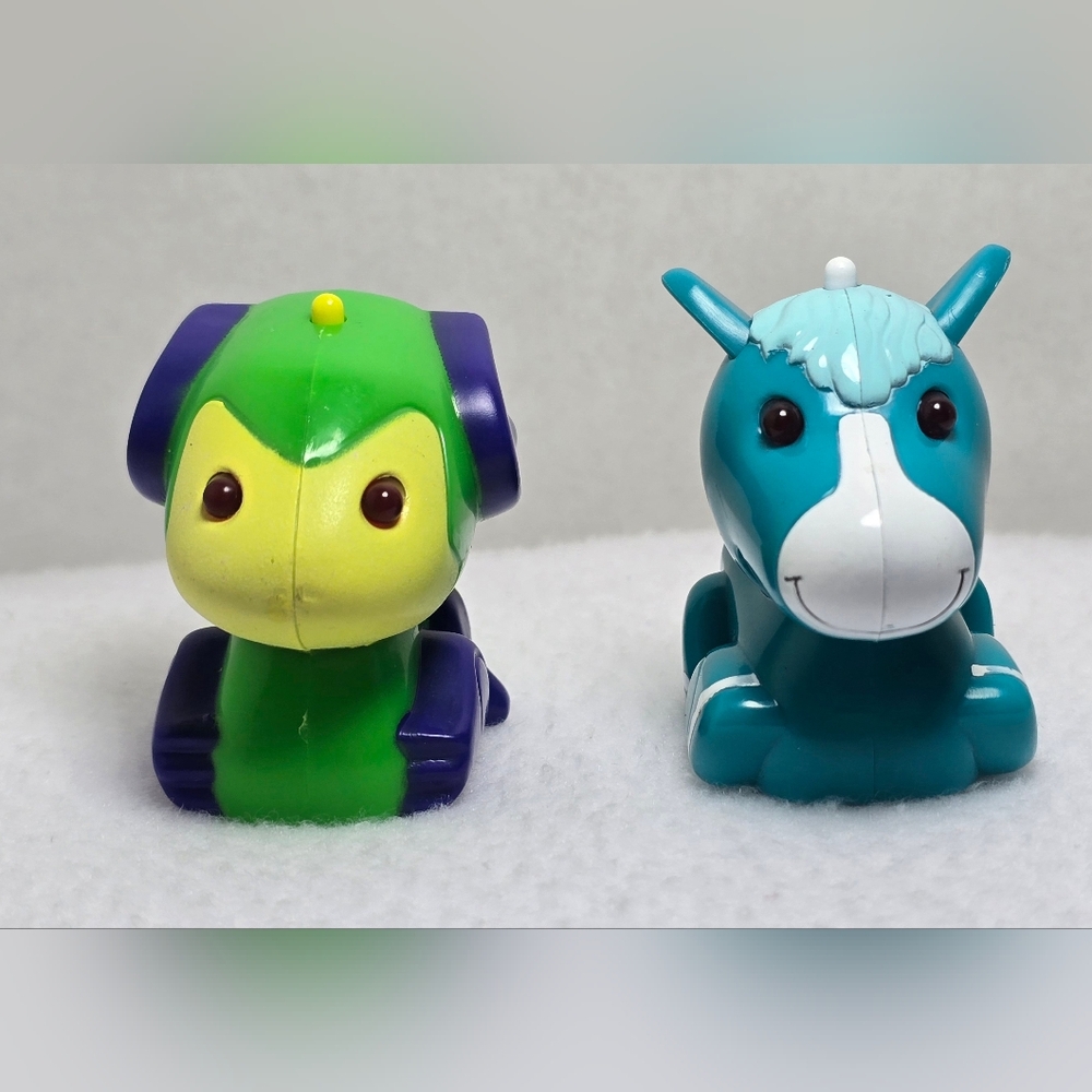 MicroPets Pals Wasbi & Giddy LED Light-Up Toy Bundle w/ Bags & Inserts 2003 TOMY